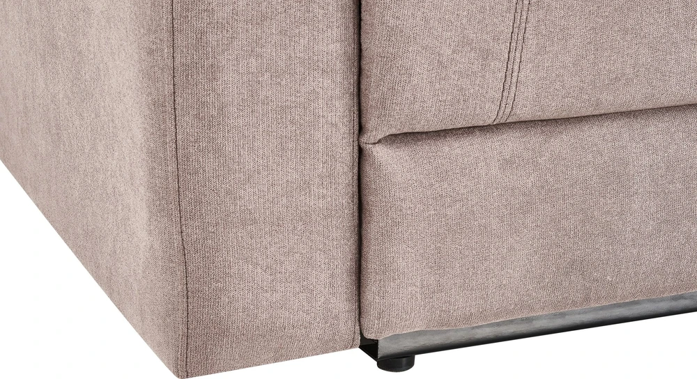 Beliani Kampinė sofa su rankine relaksacijos funkcija 5 asmenims ROKKE smėlio pilkumo spalvos, kairinė