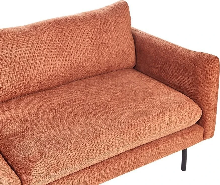 Beliani Trivietė sofa VINTERBRO šenilinė, auksinės rudos spalvos