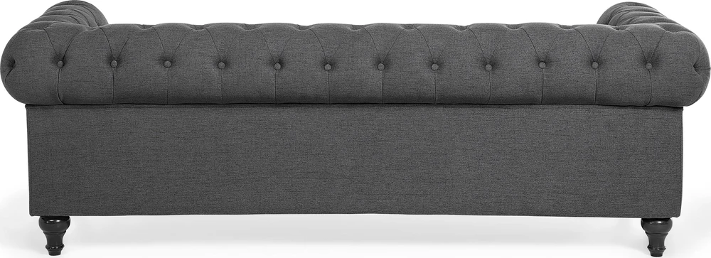 Beliani Trijų vietų sofa CHESTERFIELD Pilka