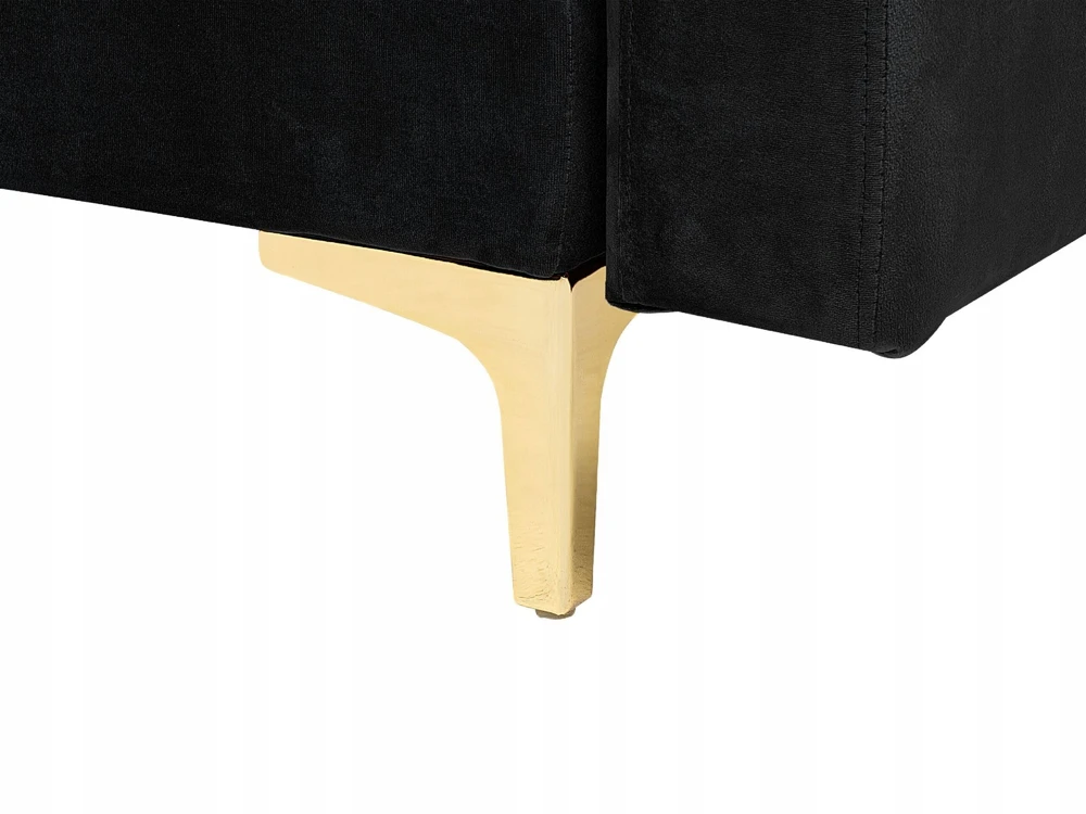 Beliani Trivietė išskleidžiama sofa ABERDEEN, veliūras, juoda