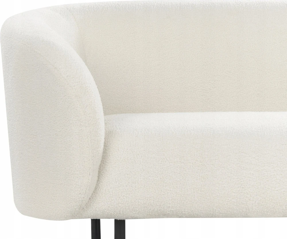 Beliani Trijų vietų sofa LOEN, balta, „Bouclé“