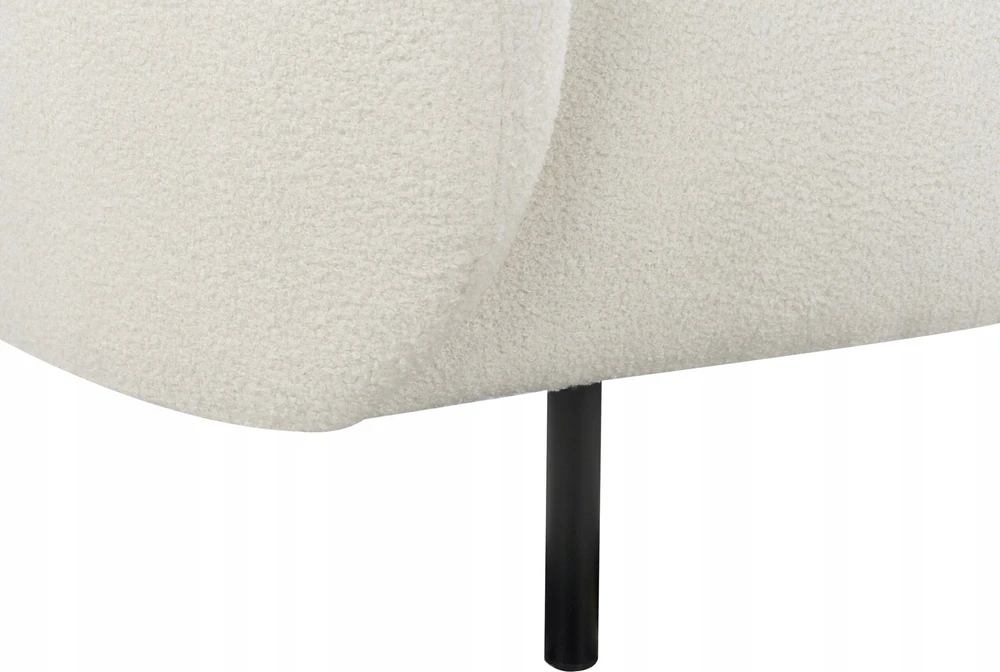 Beliani Trijų vietų sofa LOEN, balta, „Bouclé“