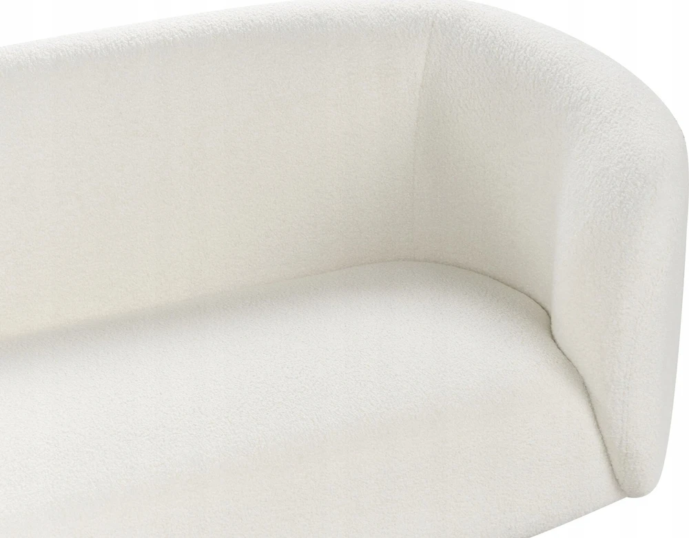Beliani Trijų vietų sofa LOEN, balta, „Bouclé“