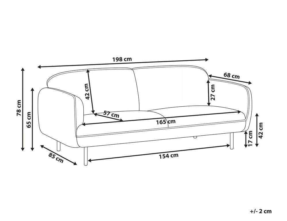 Beliani 3 vietų sofa TONSBERG šviesiai smėlio spalvos