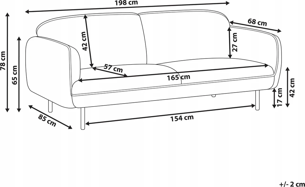 Beliani 3 vietų sofa TONSBERG šviesiai pilka