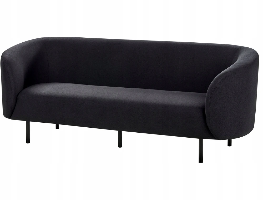 Beliani Trivietė sofa LOEN juoda