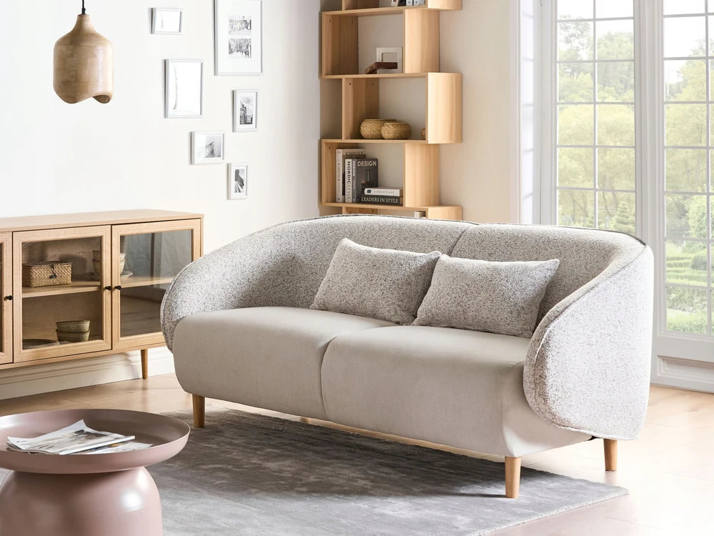 Beliani Sofa UMEA šviesiai smėlio spalvos
