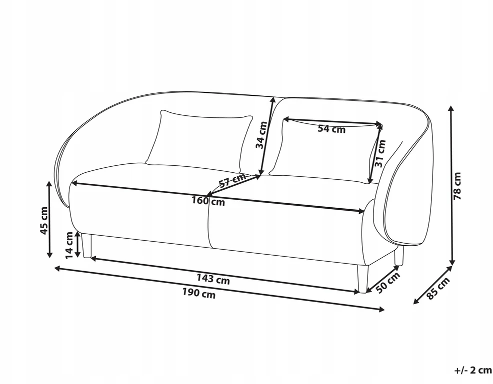 Beliani Sofa UMEA šviesiai smėlio spalvos