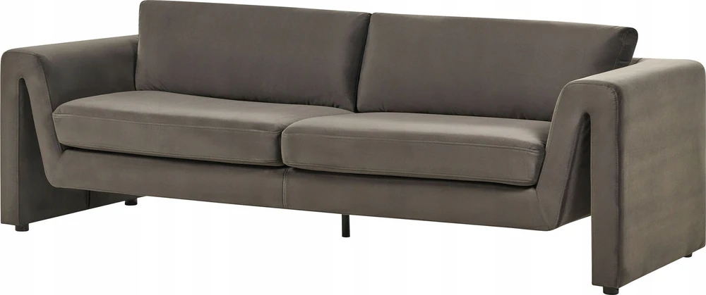 Beliani 3 vietų sofa MAUNU veliūrinė grafito spalvos