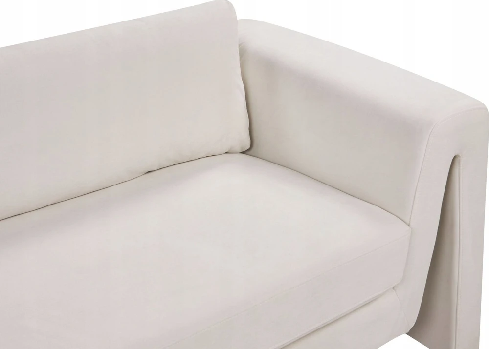 Beliani 3 vietų sofa MAUNU veliūrinė šviesiai smėlio spalvos