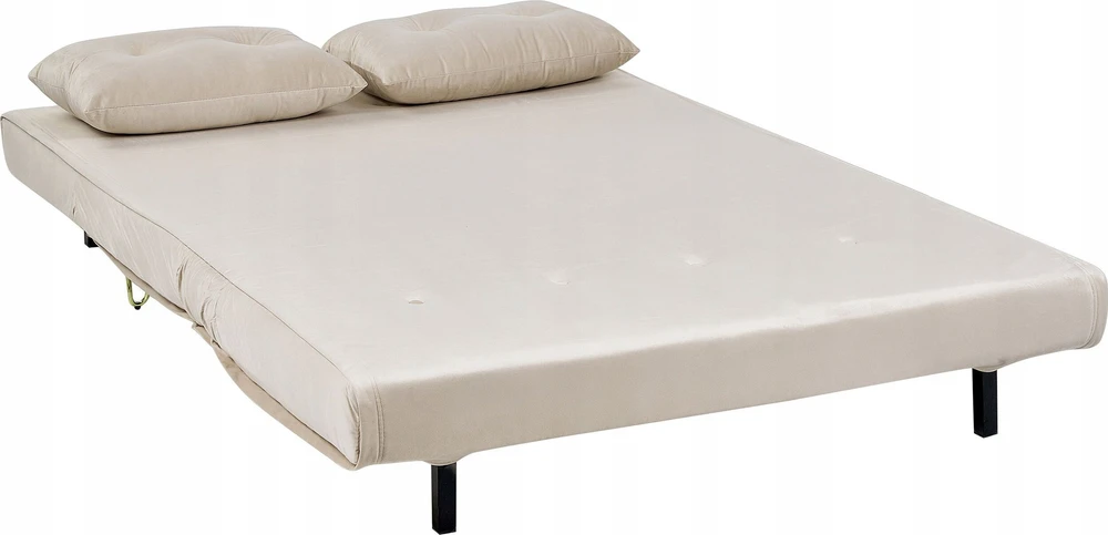 Beliani Dvivietė išskleidžiama sofa VESTFOLD, veliūrinė, smėlio spalvos