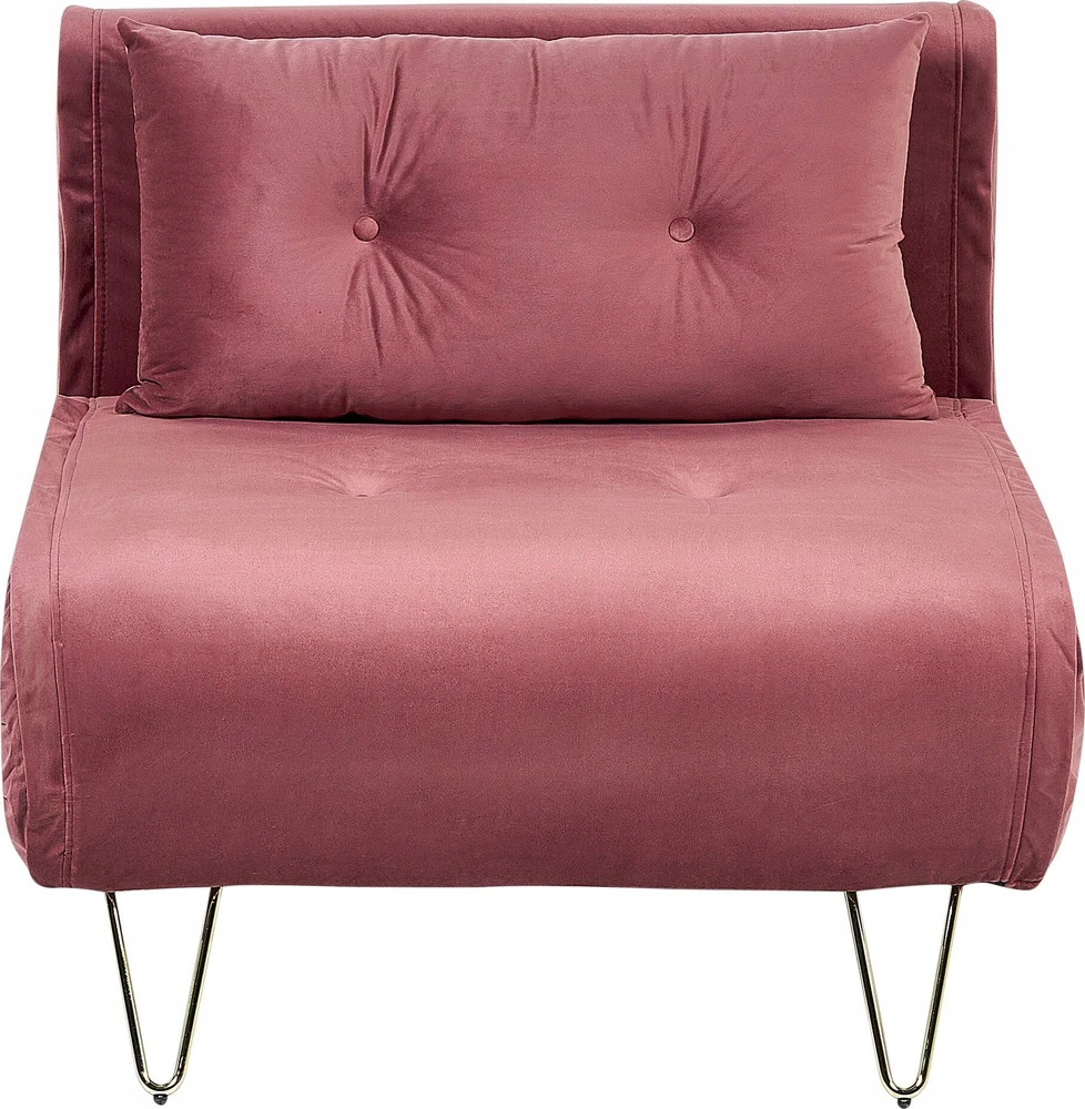 Beliani Vienvietė išskleidžiama sofa VESTFOLD, rožinė, veliūrinė