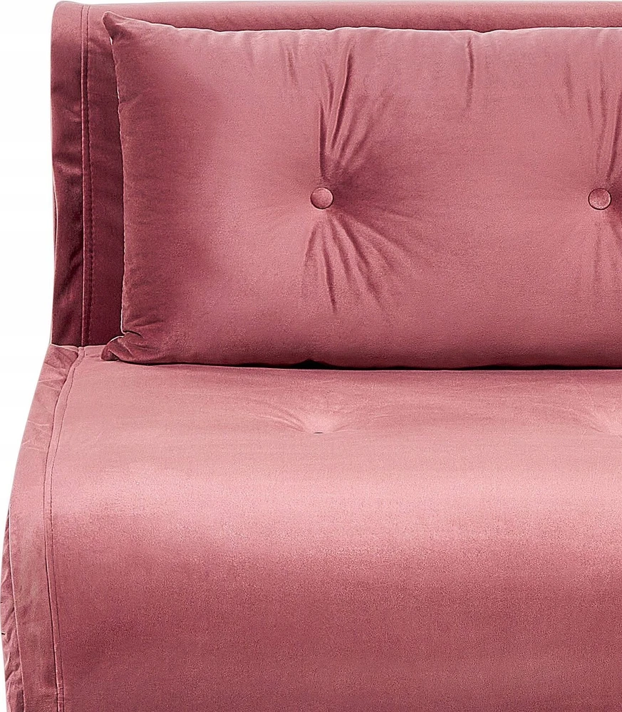 Beliani Vienvietė išskleidžiama sofa VESTFOLD, rožinė, veliūrinė
