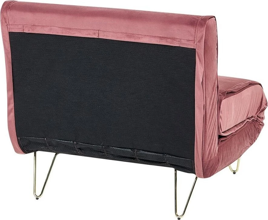 Beliani Vienvietė išskleidžiama sofa VESTFOLD, rožinė, veliūrinė