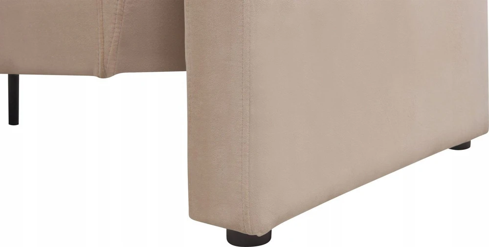 Beliani 3 vietų sofa MAUNU veliūrinė smėlio spalvos