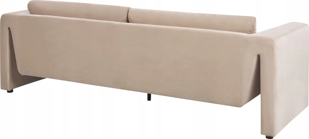 Beliani 3 vietų sofa MAUNU veliūrinė smėlio spalvos