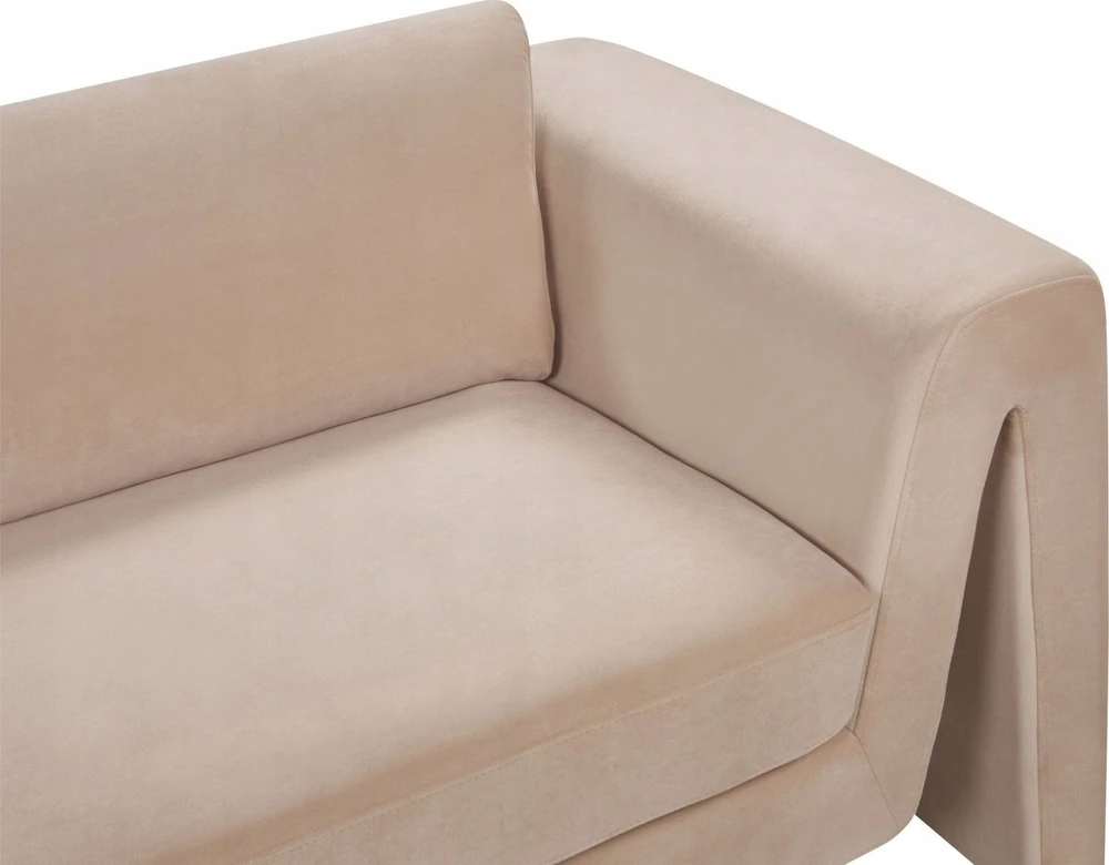 Beliani 3 vietų sofa MAUNU veliūrinė smėlio spalvos