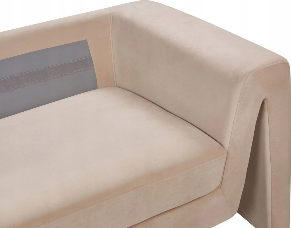 Beliani 3 vietų sofa MAUNU veliūrinė smėlio spalvos