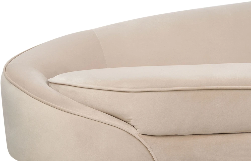 Beliani 2 vietų sofa SAVAR, veliūras, šviesiai smėlio spalvos