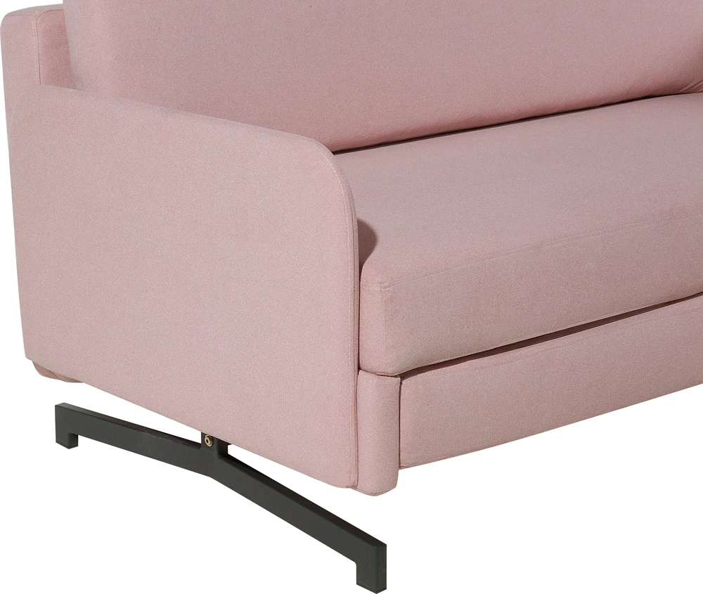 Beliani Išskleidžiama sofa 2 asmenims BELFAST rožinė