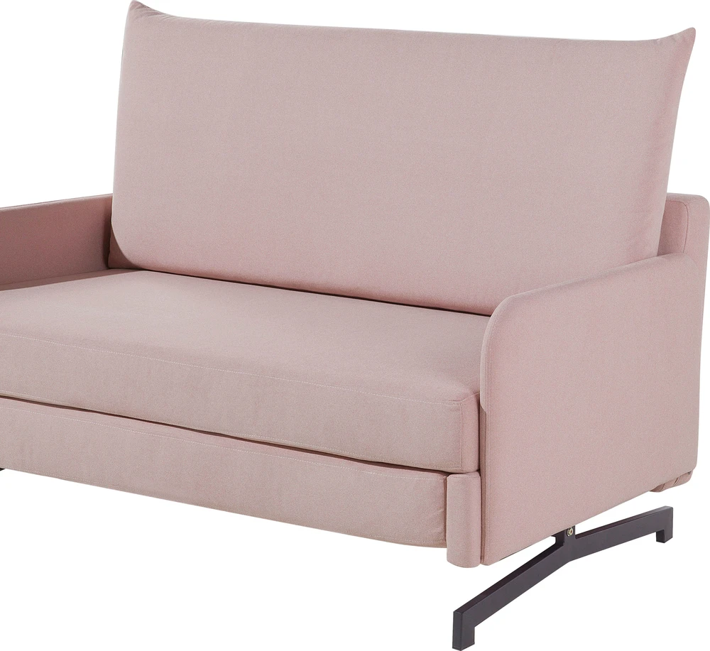 Beliani Išskleidžiama sofa 2 asmenims BELFAST rožinė