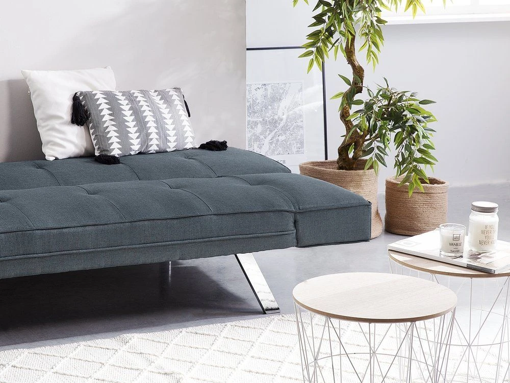Beliani Trivietė išskleidžiama sofa BRISTOL tamsiai mėlyna