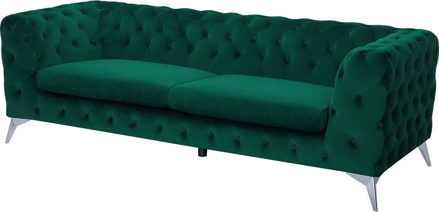 Beliani Trijų vietų sofa SOTRA, veliūras, smaragdo spalva