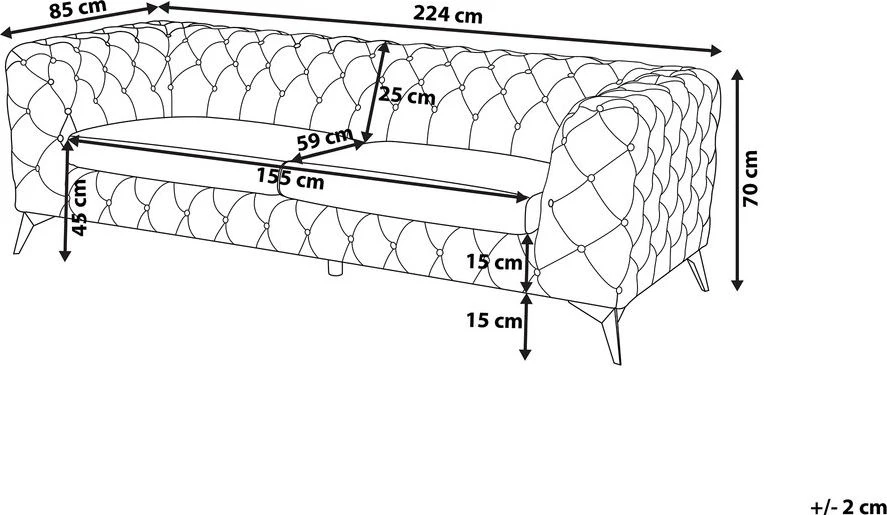 Beliani Trijų vietų sofa SOTRA, veliūras, smaragdo spalva