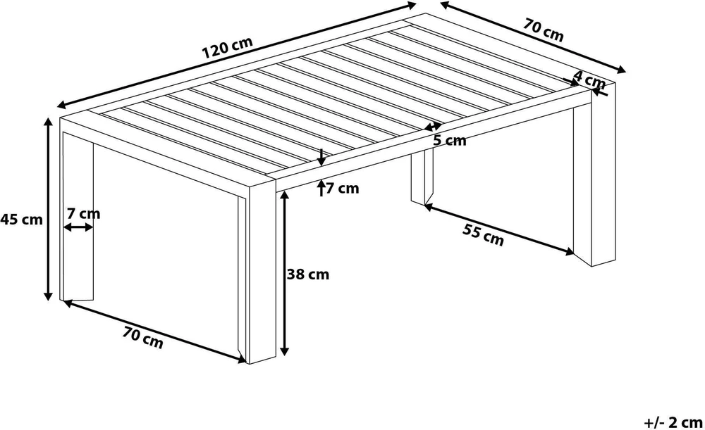 Beliani Sodo stalas CASTELLA 120 cm 70 cm metalinis smėlio spalvos