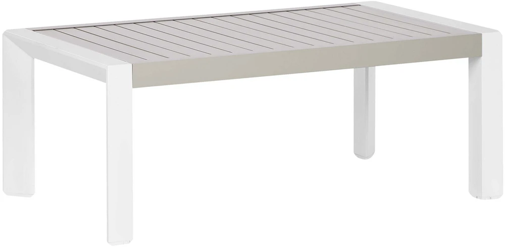 Beliani Sodo stalas CASTELLA 120 cm 70 cm metalinis smėlio spalvos