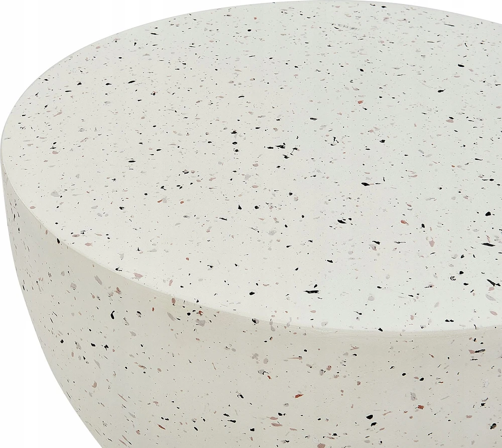 Beliani Šoninis staliukas CAORIA 40 cm 40 cm Teraco efektas, kreminė balta