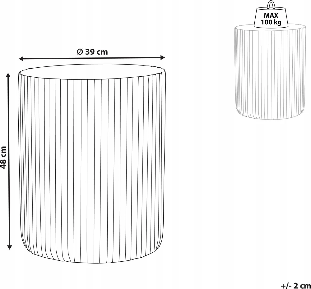 Beliani Šoninis staliukas AMARO 39 cm 39 cm pilkas