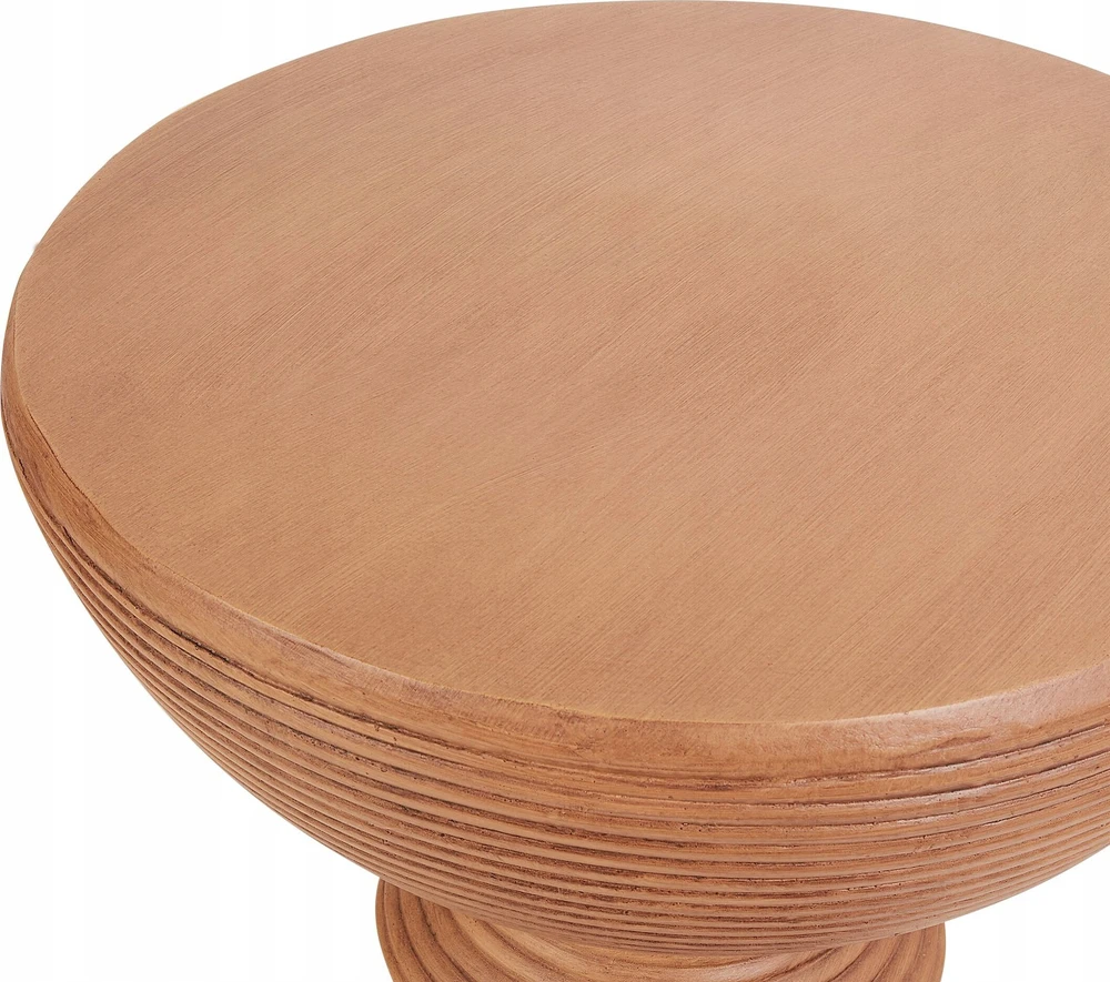 Beliani Šoninis staliukas CALDARO 40 cm 40 cm Medžio imitacija Rudas