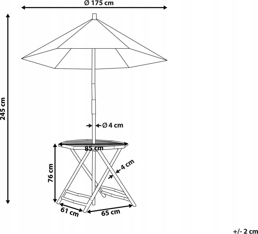 Beliani Bistro staliukas MOLISE 85 cm Bambuko spalvos