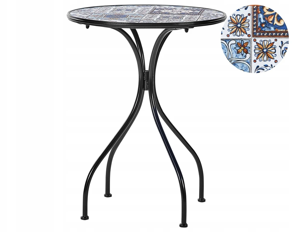 Beliani Bistro staliukas CIVITA 60 cm, metalinis, juodas