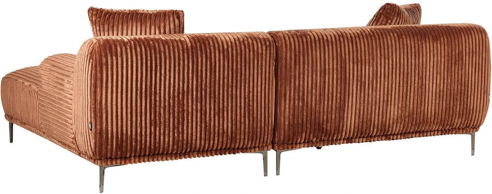 Beliani Kampinė sofa STENUM, velvetas, ruda, dešininė