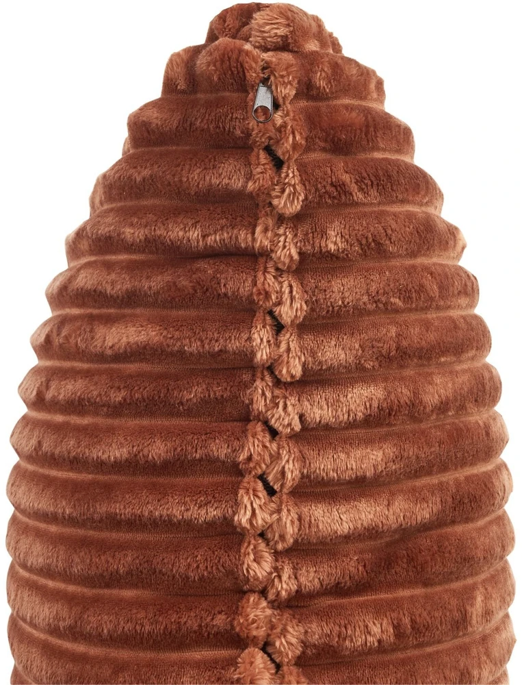Beliani Kampinė sofa STENUM, velvetas, ruda, dešininė