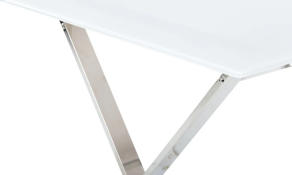 Beliani Valgomojo stalas ATTICA baltas 120 cm 70 cm grūdintas stiklas