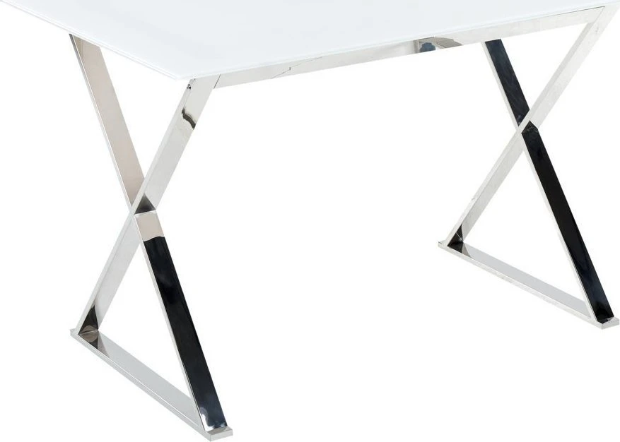 Beliani Valgomojo stalas ATTICA baltas 120 cm 70 cm grūdintas stiklas