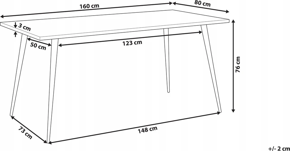 Beliani Valgomojo stalas SANTIAGO baltas marmuras 160 cm 80 cm