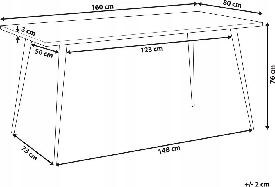 Beliani Valgomojo stalas SANTIAGO baltas marmuras 160 cm 80 cm