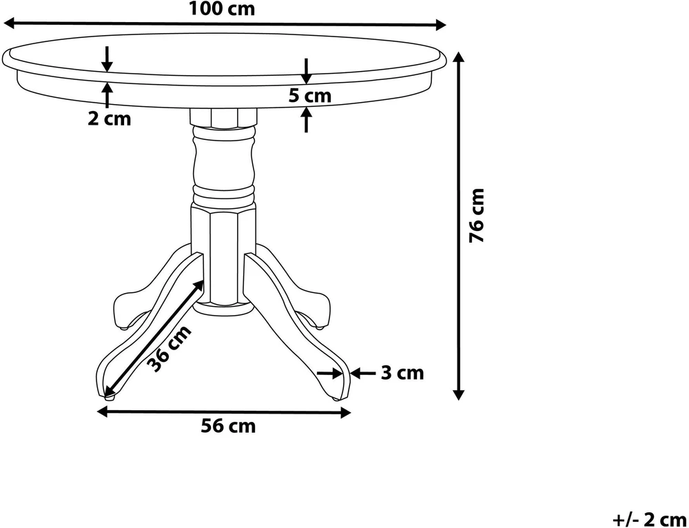 Beliani Valgomojo stalas AKRON, 100 cm, rudas uosio atspalvis, medinis