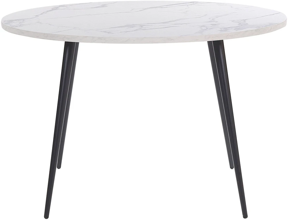 Beliani Valgomojo stalas ODEON baltas marmuras 120 cm
