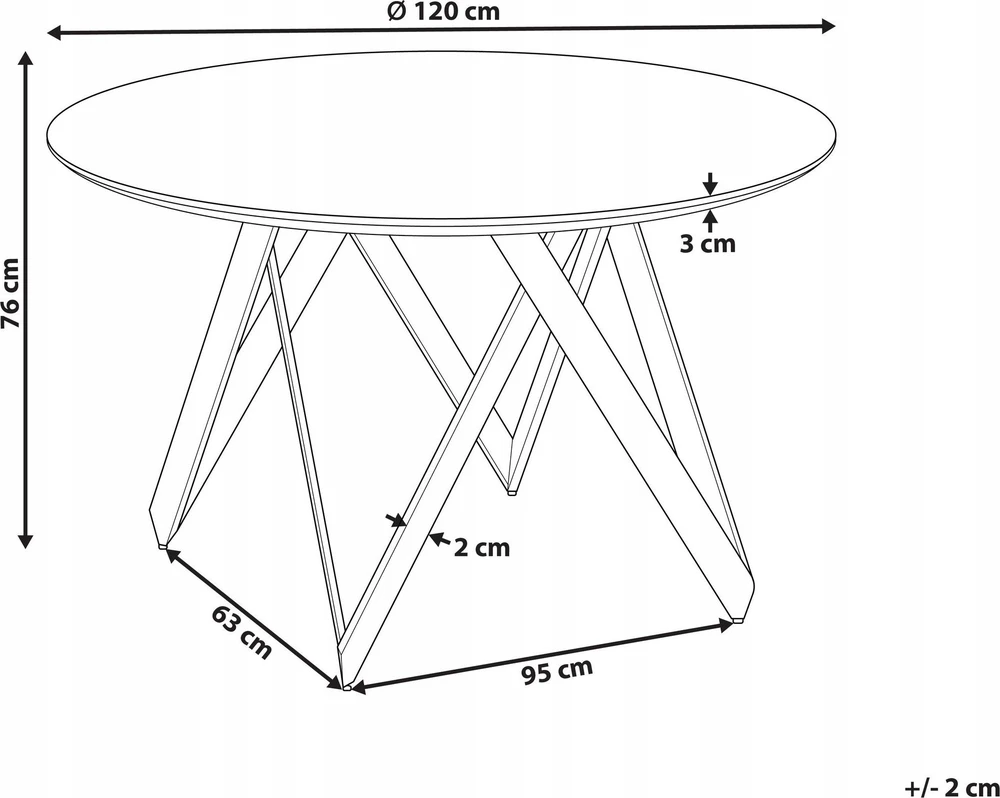 Beliani Valgomojo stalas OXHILL Juodas 120 cm