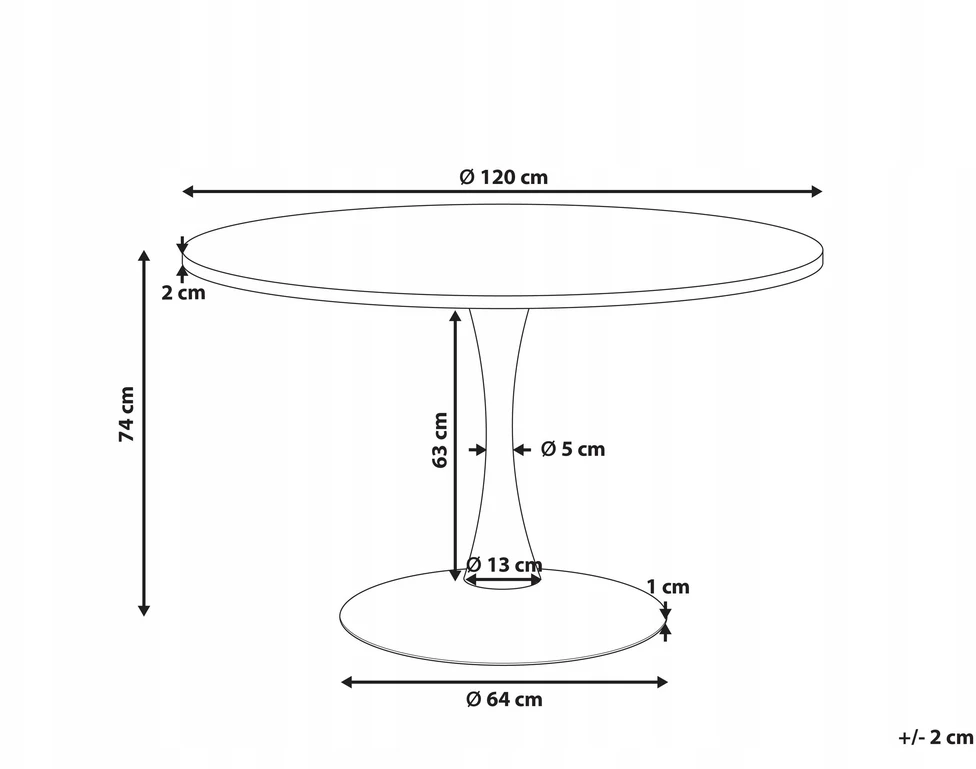Beliani Valgomojo stalas BOCA baltas 120 cm