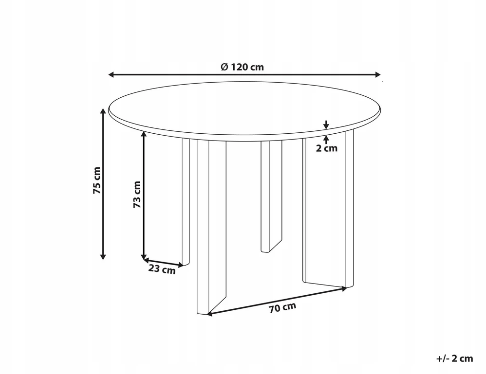 Beliani Valgomojo stalas COSMO baltas 120 cm