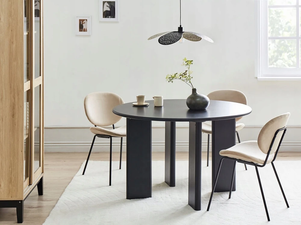 Beliani Valgomojo stalas COSMO juodas 120 cm
