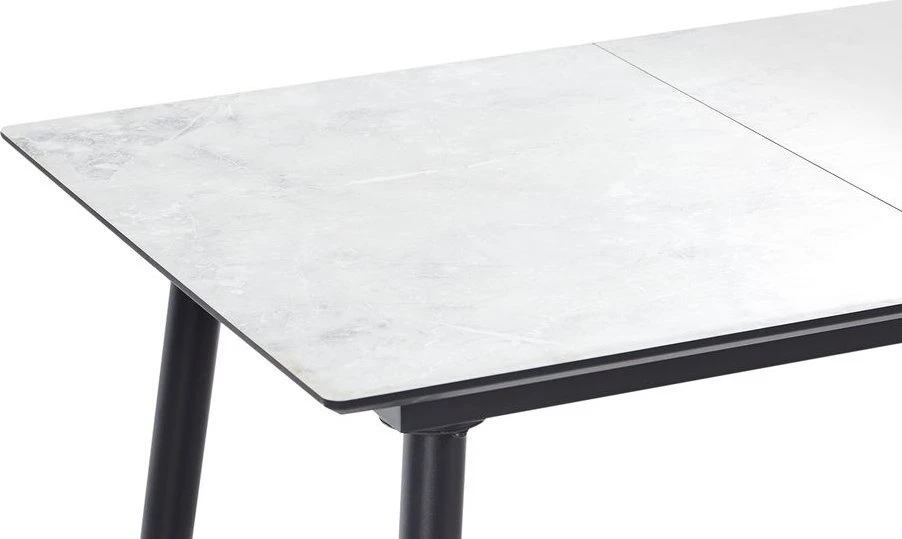 Beliani Valgomojo stalas EFTALIA baltas marmuras 120/150 cm 80 cm