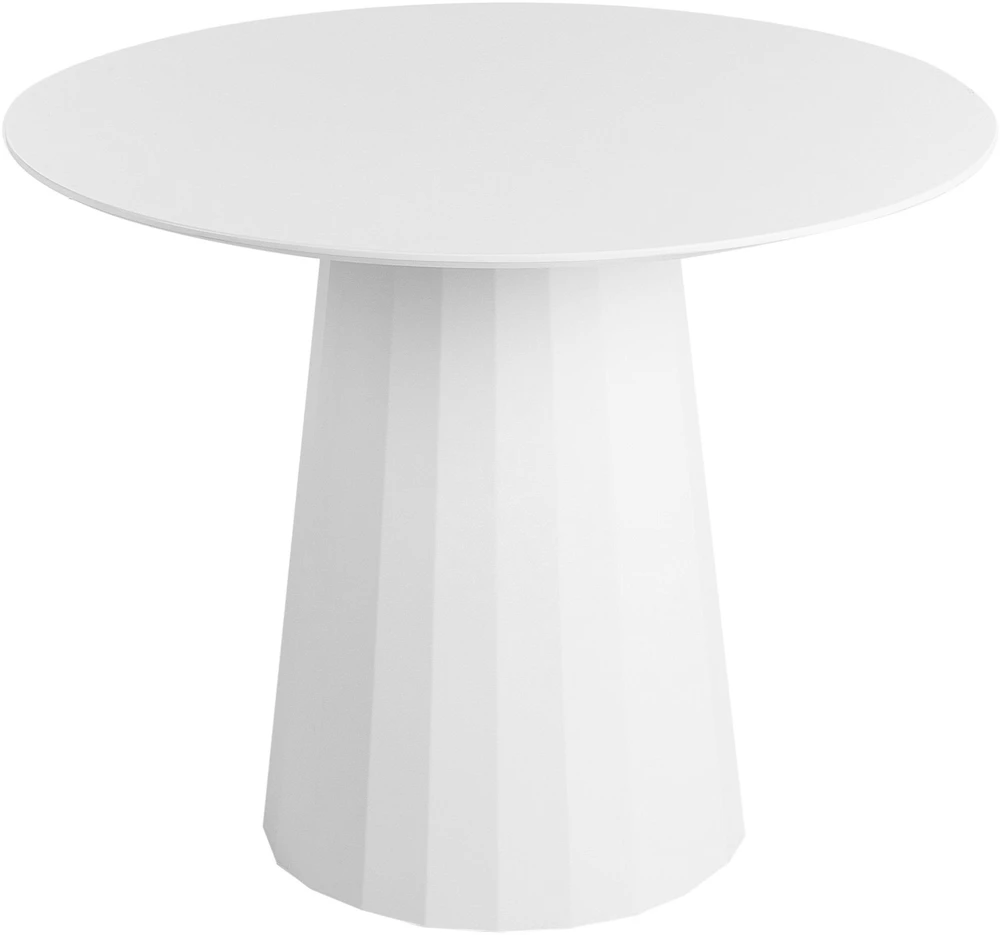 Beliani Valgomojo stalas PLATO baltas 100 cm metalinis