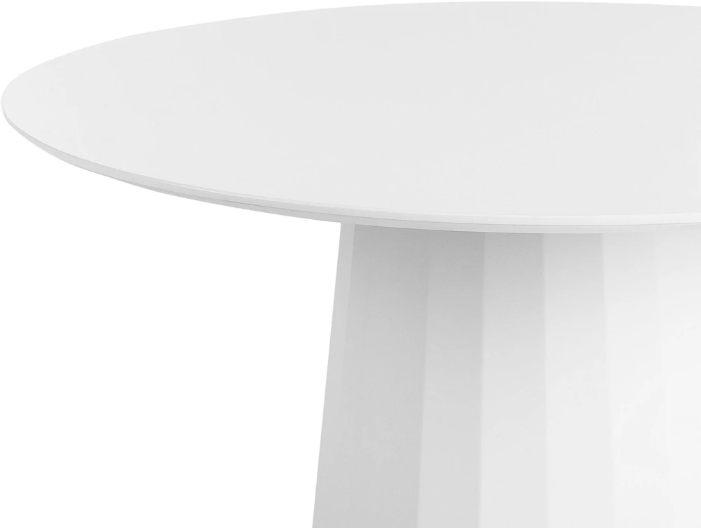 Beliani Valgomojo stalas PLATO baltas 100 cm metalinis